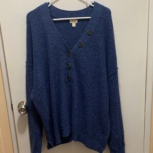 a.n.a Textured Knit Sweater in Blue